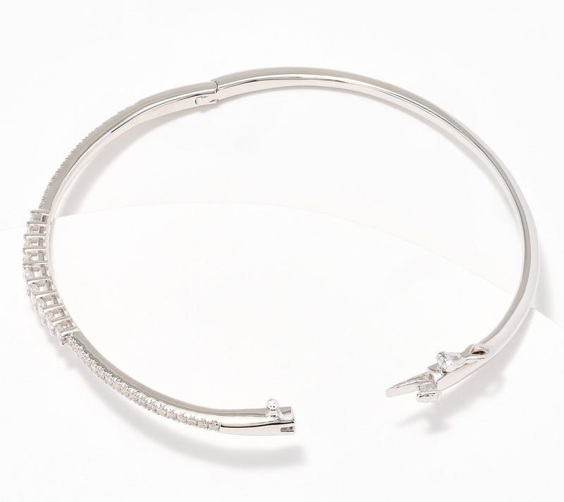 Fire Light Lab Grown Diamond 1 cttw Graduating Bangle, Sterl — View 2