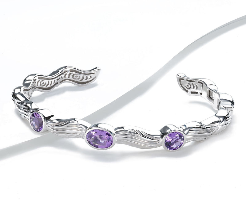 Christian James x Scott Grimes Sterling Gemstone Ripple Cuff — Main view