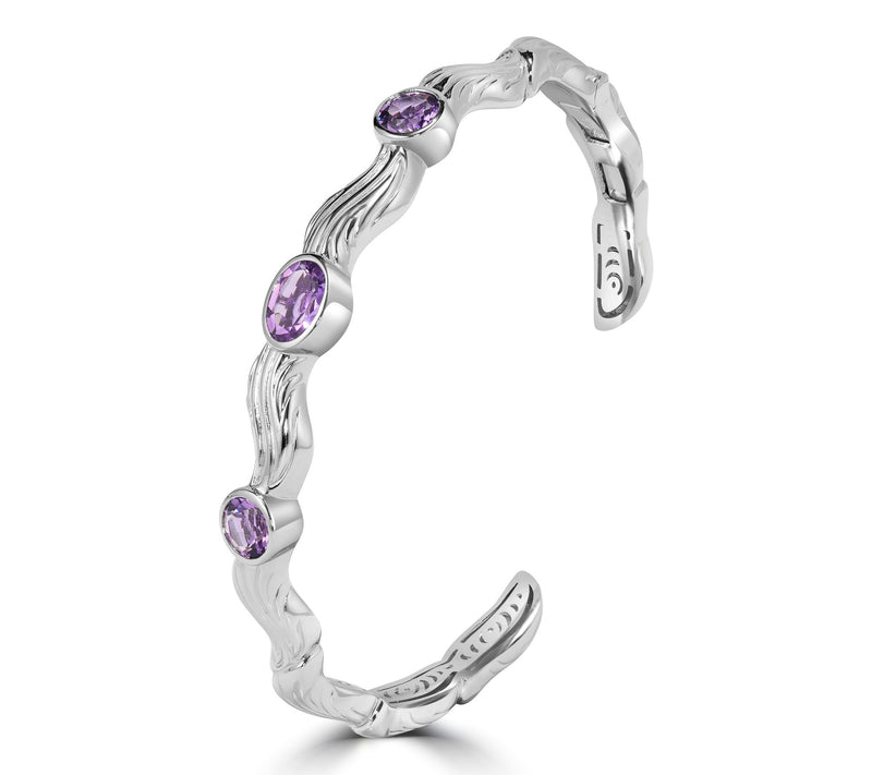 Christian James x Scott Grimes Sterling Gemstone Ripple Cuff — View 2