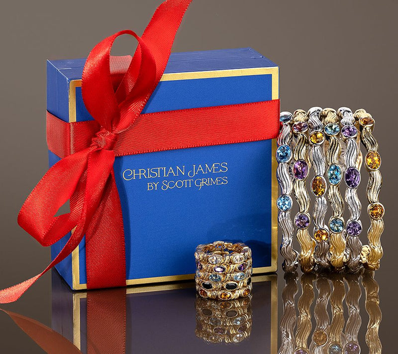 Christian James x Scott Grimes 14K Clad Gemstone Ripple Cuff — View 4