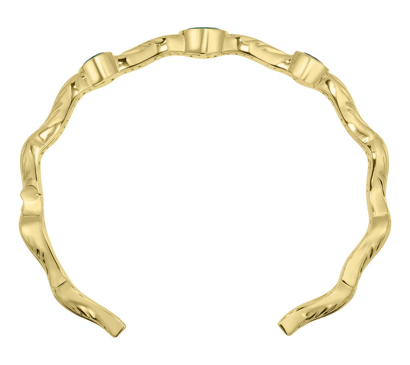 Christian James x Scott Grimes 14K Clad Gemstone Ripple Cuff — View 3