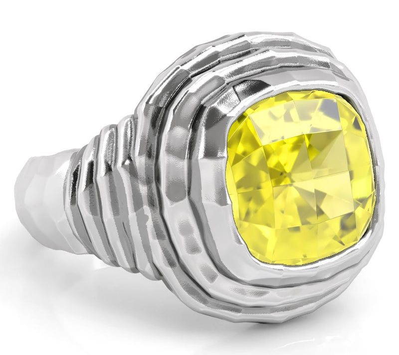Or Paz Sterling Silver Briolette Gemstone Textured Ring — View 2