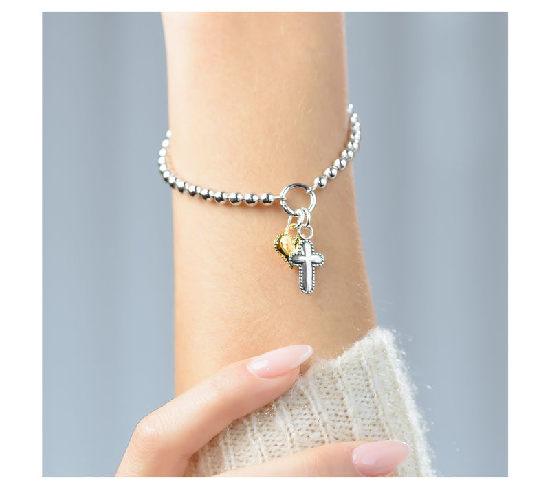 Or Paz Sterling Silver Two-Tone Charm Bracelet — View 3