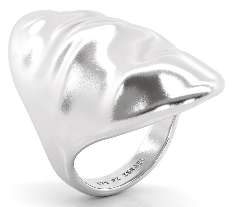 Or Paz Long Wavy Textured Statement Ring — View 5