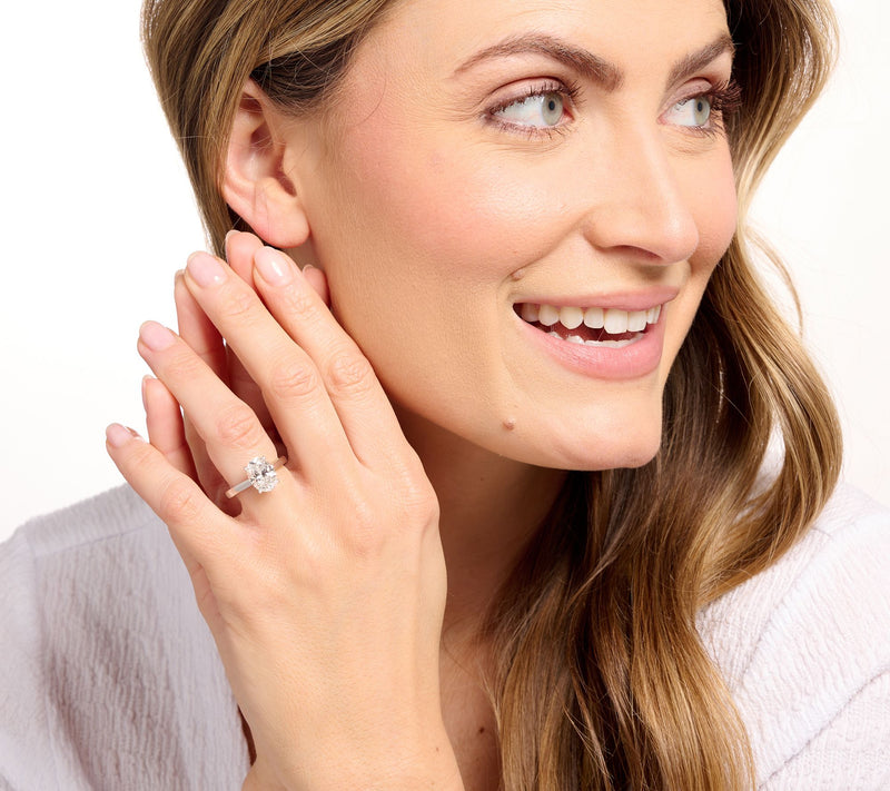 Fire Light Lab Grown Diamond Oval 3 cttw Ring, 14K Gold — View 7