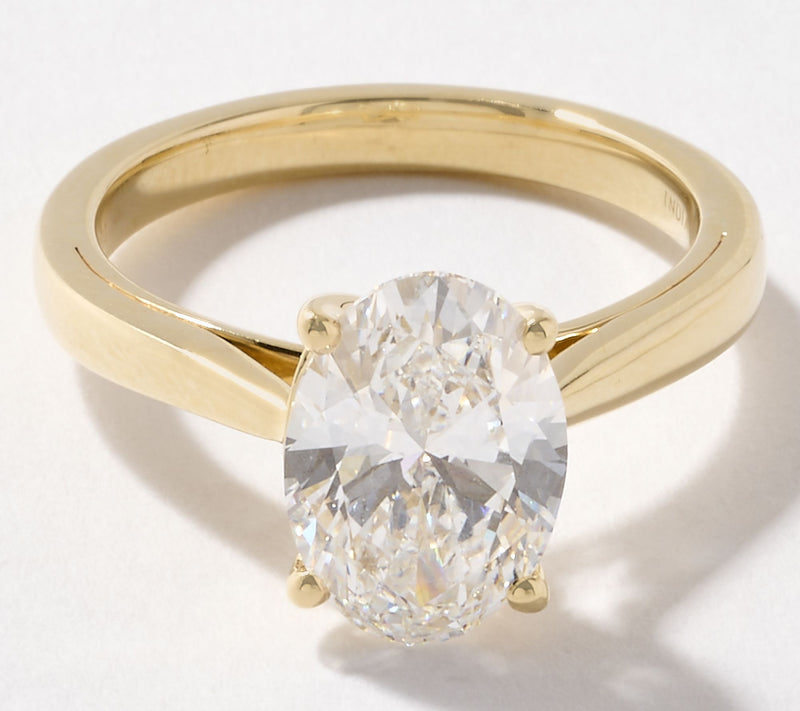 Fire Light Lab Grown Diamond Oval 3 cttw Ring, 14K Gold — View 9