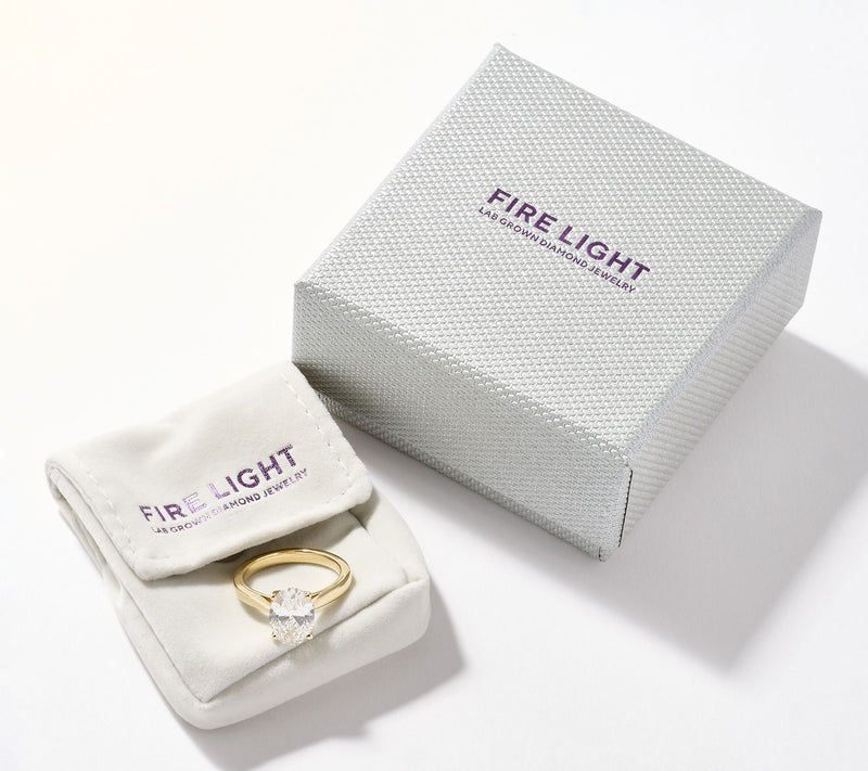 Fire Light Lab Grown Diamond Oval 3 cttw Ring, 14K Gold — View 6