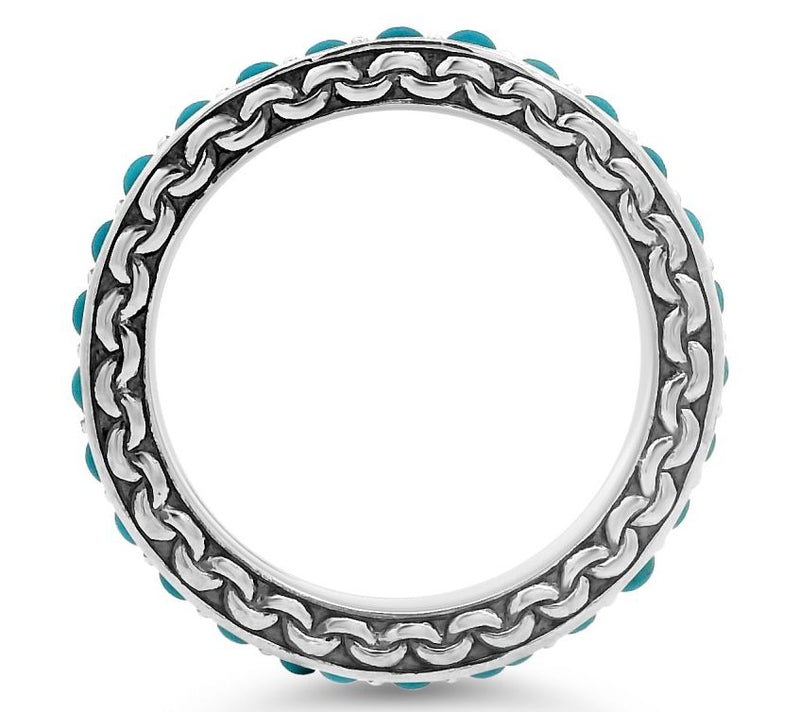Tiffany Kay Studio Sterling Silver Turquoise Band Ring — View 2