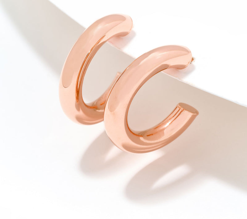 David Markstein Sterling Silver 1" Debut Smart Closure Hoop Earrings — View 8