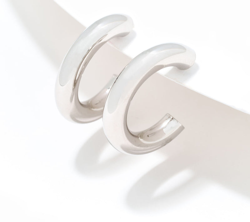 David Markstein Sterling Silver 1" Debut Smart Closure Hoop Earrings — View 9