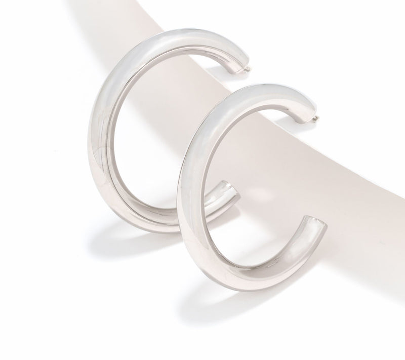 David Markstein Sterling Silver 1 1/2" Debut Smart Closure Hoop Earrings — View 9