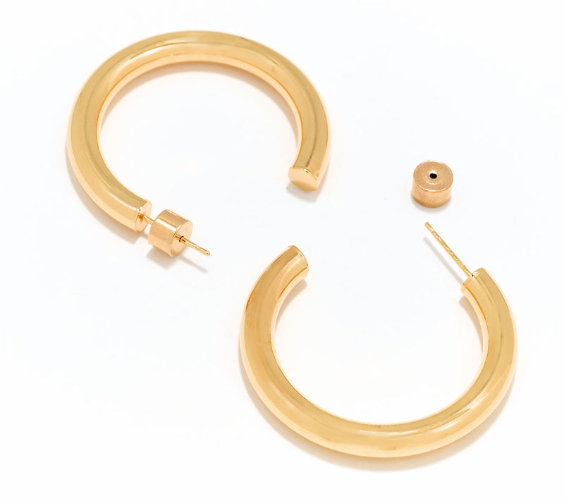 David Markstein Sterling Silver 1 1/2" Debut Smart Closure Hoop Earrings — View 2