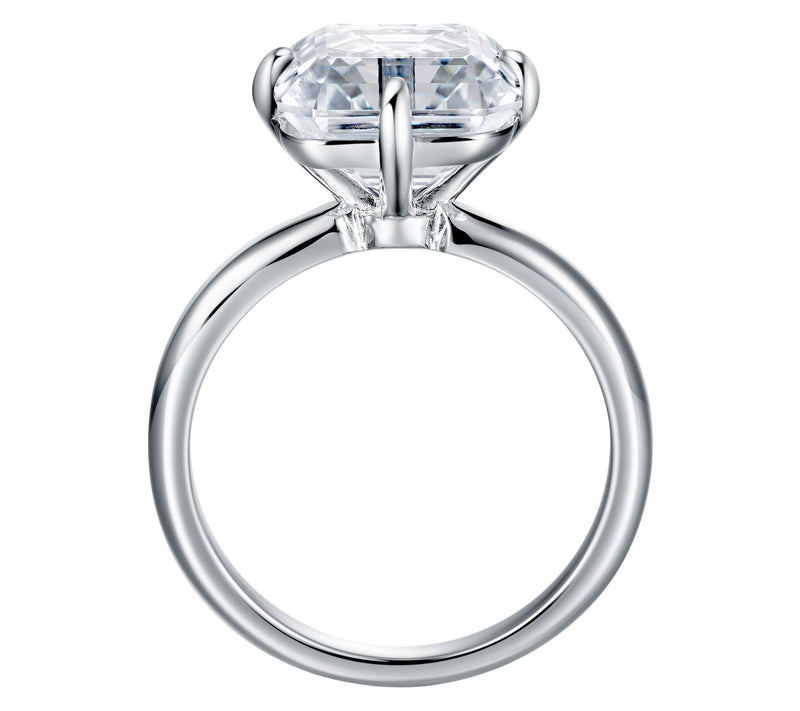 Moissanite Luxe 4.15 cttw Asscher Cut SolitareRing, Sterling — View 3