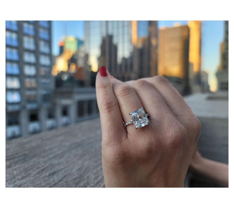 Moissanite Luxe 6.95 Twisted Band Ring, Sterling Silver — View 4