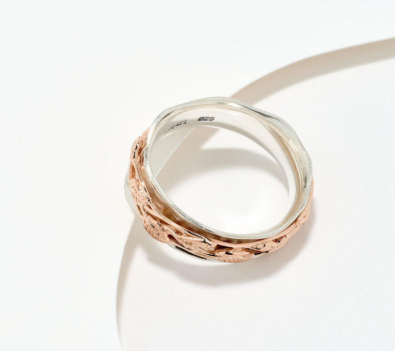 Or Paz Sterling Silver Leaf Spinner Ring — View 8