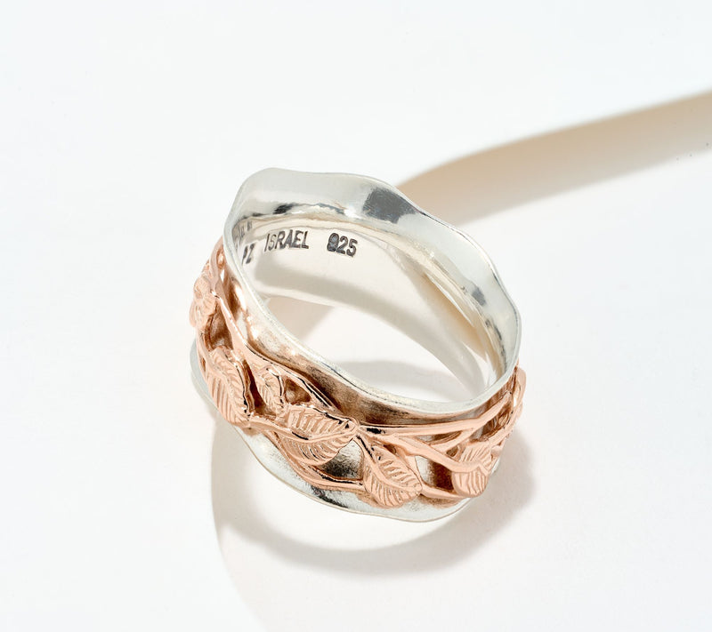 Or Paz Sterling Silver Leaf Spinner Ring — View 7
