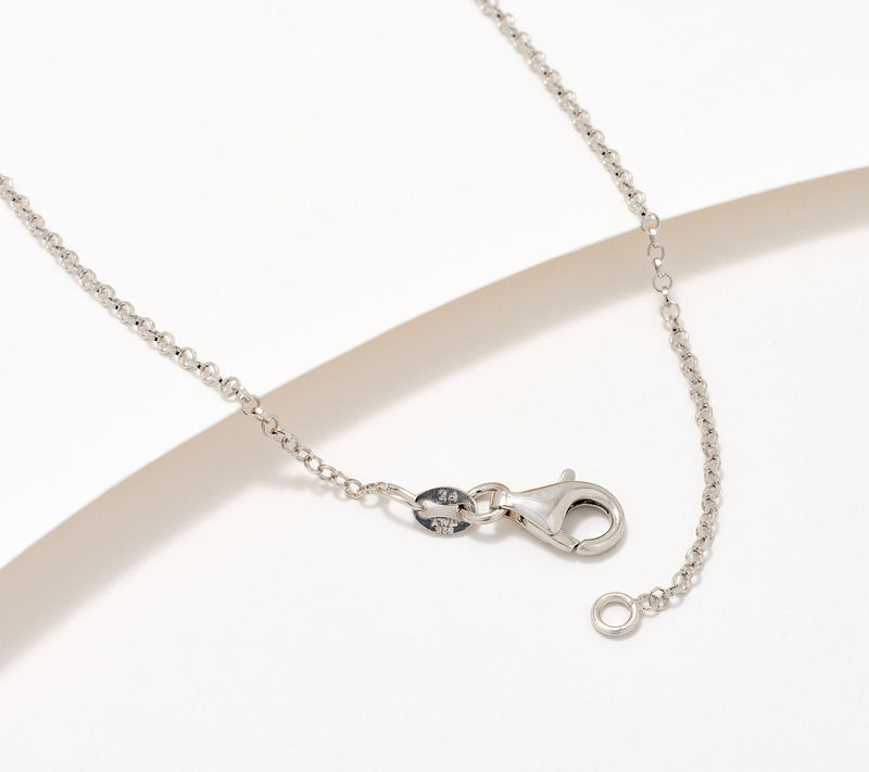 Or Paz Sterling Silver Two-Tone Elongated Heart Necklace, 7.5g — View 3