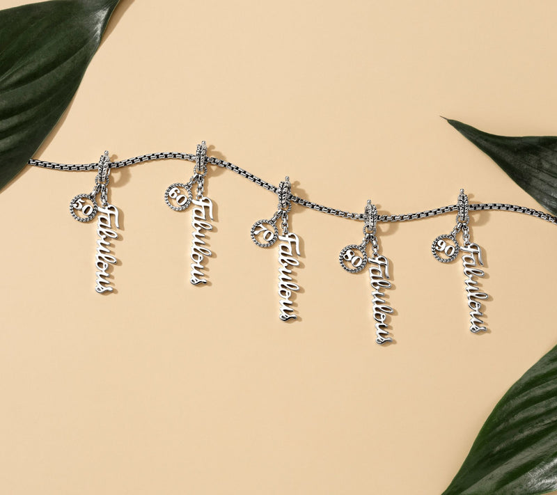 JAI Sterling Silver '50 & Fabulous' Charm Enhancer, 5.04g — View 3
