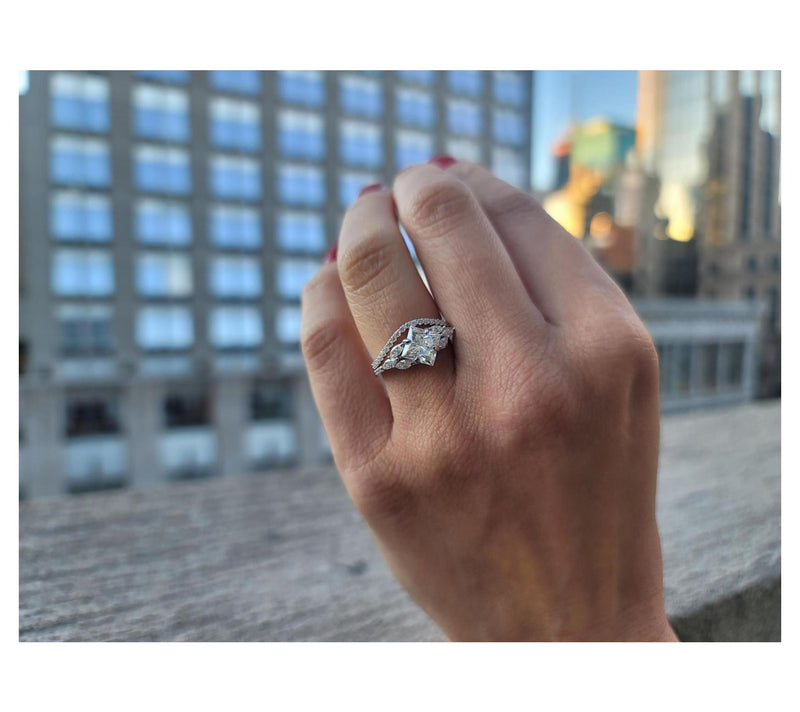 Moissanite Luxe 2.60 cttw Stacked Bridal Ring Set, Sterling — View 4