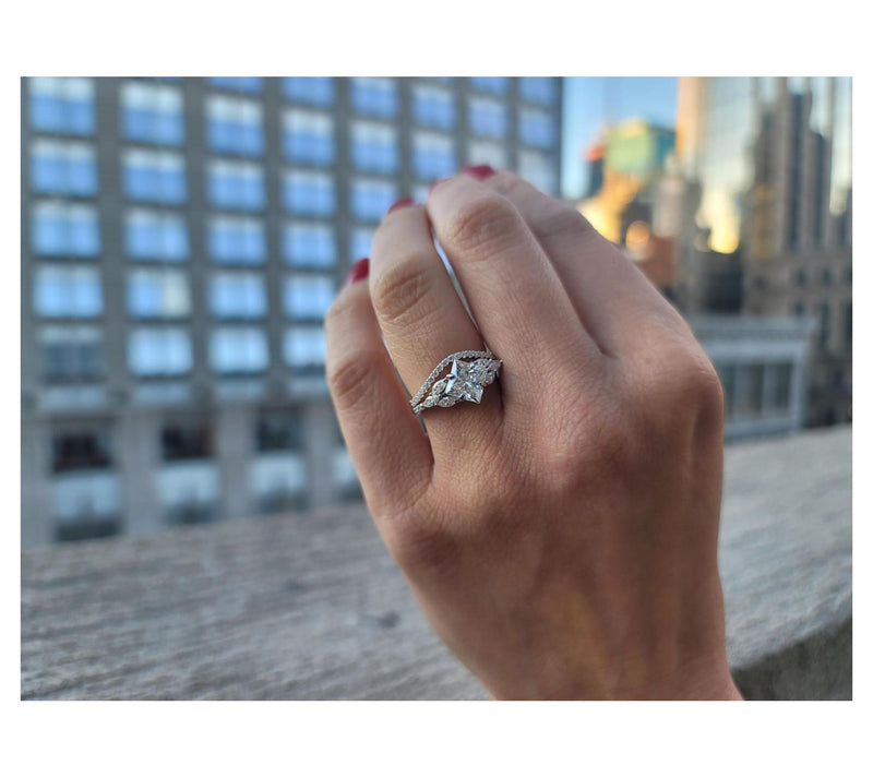 Moissanite Luxe 2.60 cttw Stacked Bridal Ring Set, Sterling — View 5