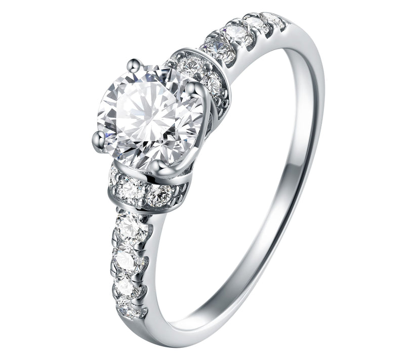 Moissanite Luxe 0.95 cttw Engagement Ring, Sterling Silver — View 2