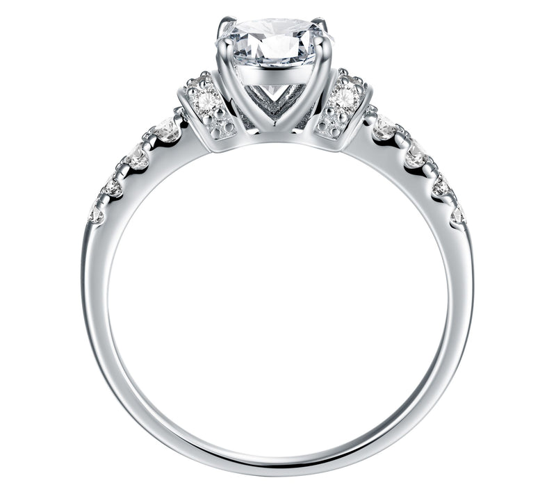 Moissanite Luxe 0.95 cttw Engagement Ring, Sterling Silver — View 3