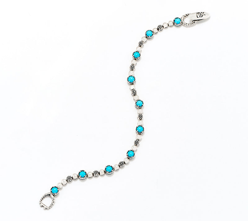 American West Sterling Silver Desert Flower Tennis Bracelet — View 3
