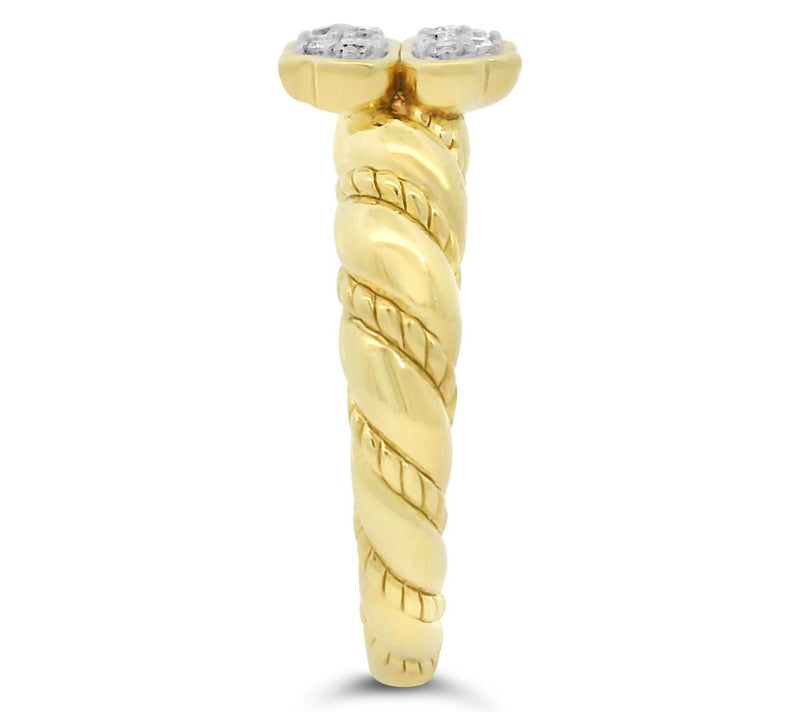 Goddaughters 14K Gold Clad White Topaz Clover Twist Ring — View 4