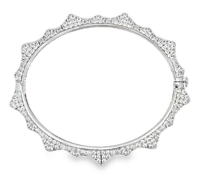 Margo Manhattan Sterling Silver White Topaz Crown Bangle — View 3