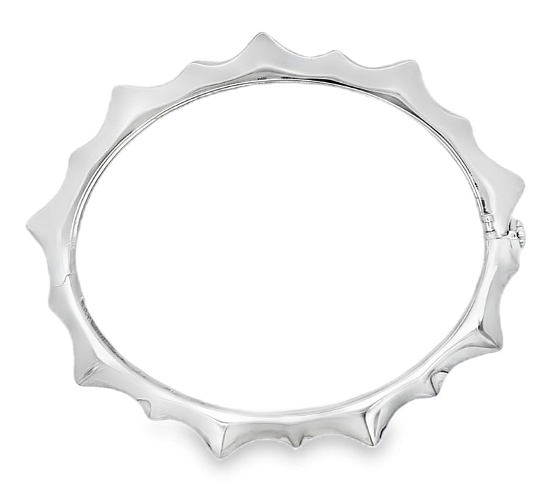 Margo Manhattan Sterling Silver White Topaz Crown Bangle — View 5