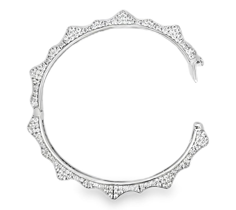 Margo Manhattan Sterling Silver White Topaz Crown Bangle — View 4