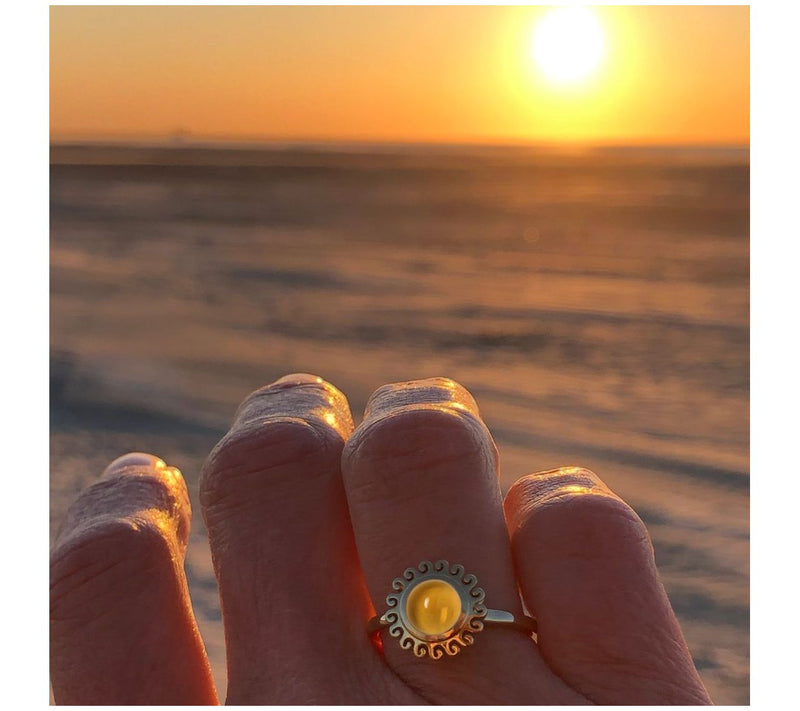 Goddaughters 14K Gold Clad Citrine Sun Ring — View 4