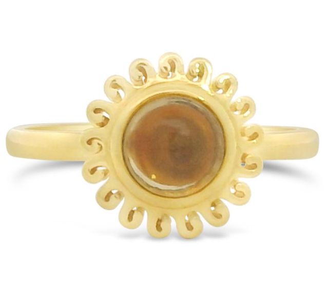 Goddaughters 14K Gold Clad Citrine Sun Ring — Main view