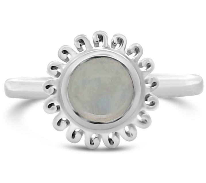 Goddaughters Sterling Silver Moonstone Sun Ring — Main view