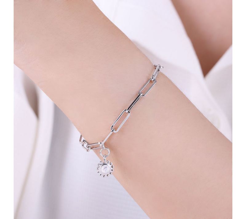 Goddaughters Sterling Silver Moonstone Sun Bracelet — View 4