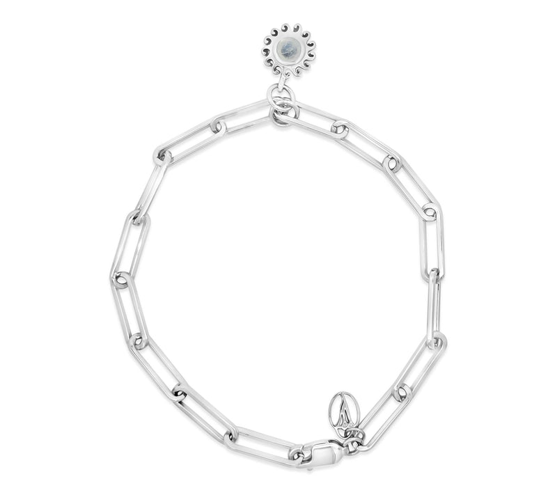 Goddaughters Sterling Silver Moonstone Sun Bracelet — View 3
