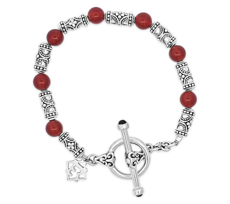 Elyse Ryan Sterling Gemstone Bali Station Bracelet — View 4