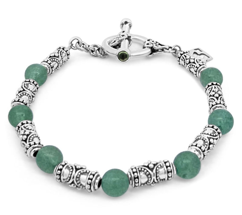 Elyse Ryan Sterling Gemstone Bali Station Bracelet — View 10