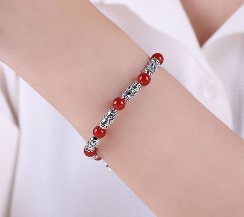 Elyse Ryan Sterling Gemstone Bali Station Bracelet — View 3