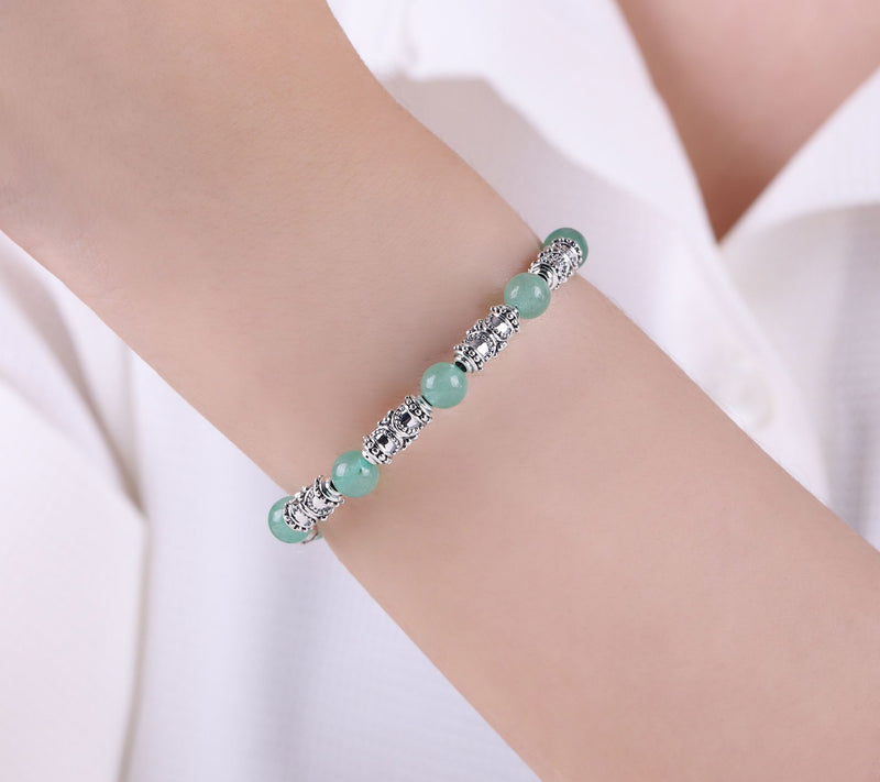 Elyse Ryan Sterling Gemstone Bali Station Bracelet — View 5