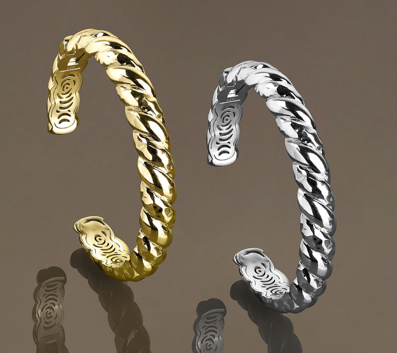 Christian James by Scott Grimes 14K Gold Clad Polished Cuff — View 4
