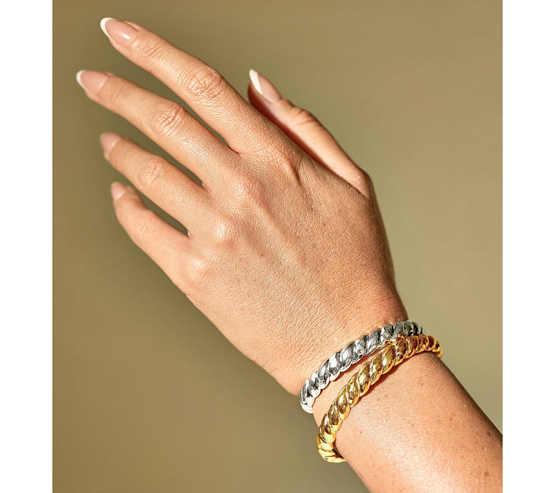 Christian James by Scott Grimes 14K Gold Clad Polished Cuff — View 5