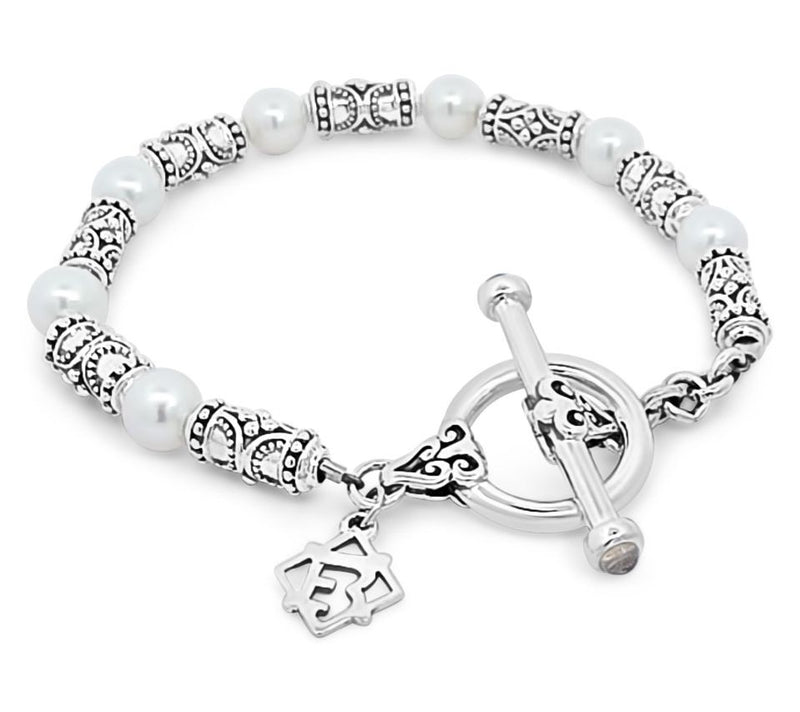 Elyse Ryan Sterling Cultured Pearl Bali StationBracelet — View 2