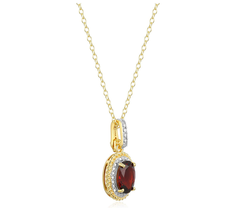 Affinity Gems Oval Birthstone Pendant w/ Chain,Sterling — View 26