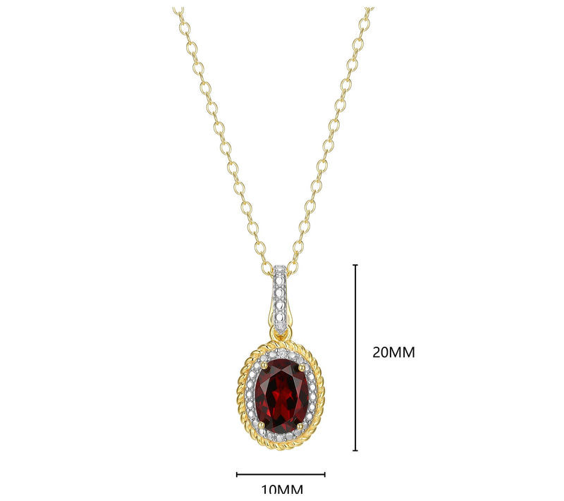Affinity Gems Oval Birthstone Pendant w/ Chain,Sterling — View 29