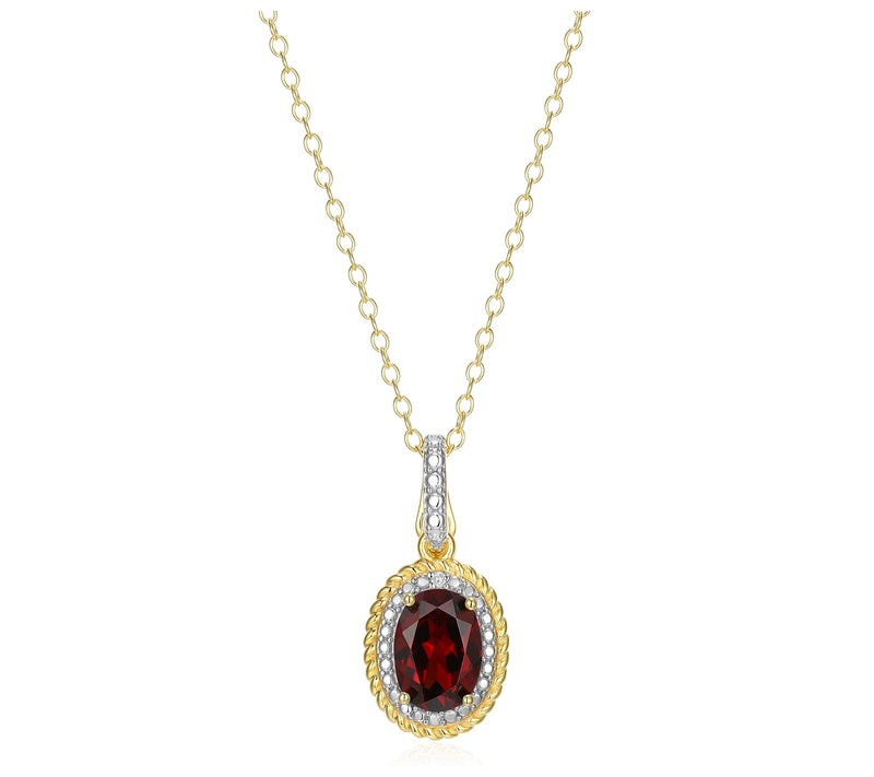 Affinity Gems Oval Birthstone Pendant w/ Chain,Sterling — View 13