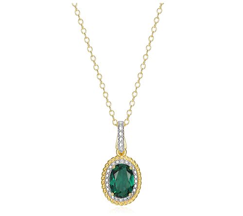 Affinity Gems Oval Birthstone Pendant w/ Chain,Sterling — View 10