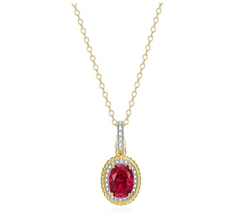 Affinity Gems Oval Birthstone Pendant w/ Chain,Sterling — View 14