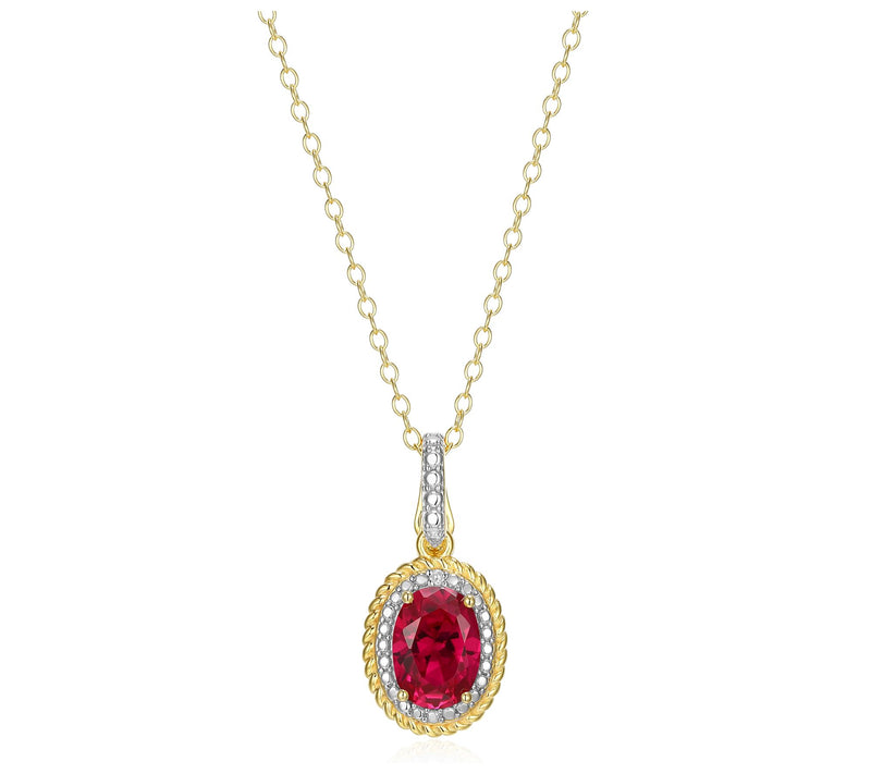 Affinity Gems Oval Birthstone Pendant w/ Chain,Sterling — View 15