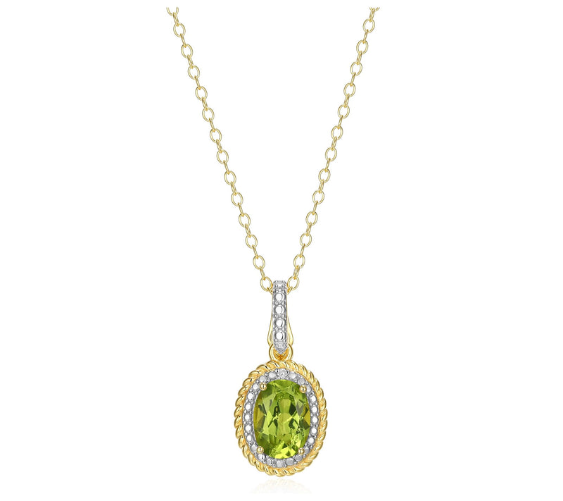 Affinity Gems Oval Birthstone Pendant w/ Chain,Sterling — View 17